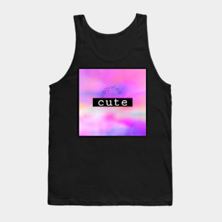 Cute, rainbow pastel clouds with hearts design. Tank Top